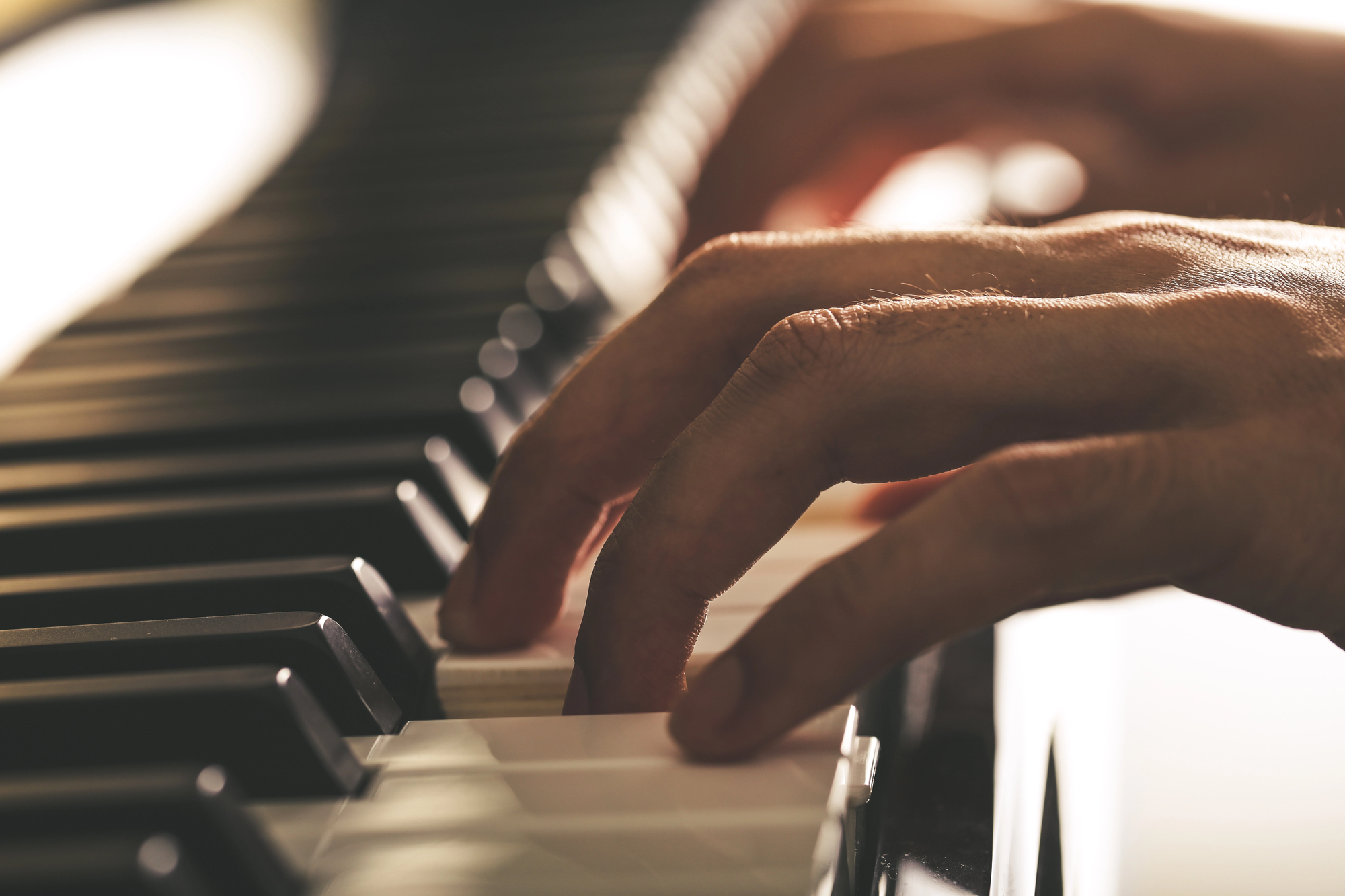 Playing piano close shot